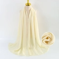Elegant cream beige pearl chiffon scarf for women draped on mannequin for styling - Nude Pink