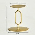 Modern minimalist gold metal candle holder with 10cm height and 7cm top tray - Small / Gold