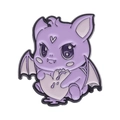 Cute purple cartoon bat enamel pin with heart detail and black metal plating - Purple Bat Style (xz8981)
