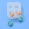Moule à gâteaux en silicone en forme de carotte pour DIY avec 4 cavités blanc translucide - Carotte à 4 Cavités