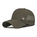 Dark olive green mesh baseball cap with breathable side panels and deer embroidery - Adjustable / Army Green