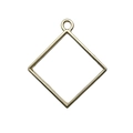 Golden square alloy open bezel pendant for DIY jewelry making and resin crafts - Square Frame (15867) / 32x36mm / KC Gold