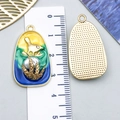 Enamel butterfly garden pendant with bird, pearl, and gold finish for DIY jewelry - Light Blue Gold-Sprinkled Coral Pearl Starfish Shell Bird-23575