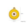 Evil eye charm pendant in yellow enamel and 14K gold plated stainless steel - 23 Enamel Evil Eye Yellow