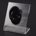 Black silicone ear model with clear acrylic L-shaped stand for jewelry display - Black Right Ear