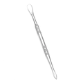 Dual-head stainless steel spoon tool with a knurled anti-slip texture for precise cleaning - Single Silver Pusher (Style D)