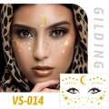 VS-014 gold foil freckle tattoo with metallic celestial moon and stars for face makeup - VS014 (Gold Galaxy Moon)