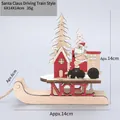 Décoration de Noël en bois avec Père Noël et lettrage Noel, 14x14x6cm - Style Père Noël Train