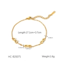 Detalle de pulsera infinito en acero dorado con medidas de longitud y peso del producto - Pulsera Con Símbolo De Infinito (HC-B20075) / Dorado