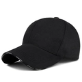 Classic black cotton baseball cap with white VESPORTS lettering on brim side view - Black (Letter Print)