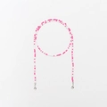 Pink and white beaded eyewear chain with silver lobster clasps for glasses or masks - Medium Pink