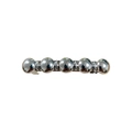 Polished silver metal hair clip with five continuous spheres in a modern minimalist style - Silver Five Sphere Row