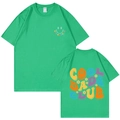 T-shirt vert en coton avec imprimé floral 'Cool Dads Club' et coupe décontractée - XS / Vert (Style COOL DADS CLUB)