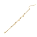 Doppelreihiges goldfarbenes Armband mit Herz- und Sternanhängern auf weißem Grund - Stern-Stil (4#)
