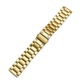 Cinturino in acciaio inossidabile a tre maglie dorate con chiusura pieghevole - 20mm / Oro (Cavo)