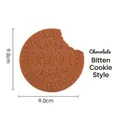 Chocolate-colored bite-shaped biscuit silicone notepad cover with textured engraving - Boxed Biscuit (Bitten)