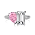 US 6 / Silver with Pink Zirconia