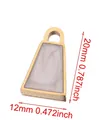 Golden stainless steel trapezoid pendant charm with light gray enamel finish for DIY jewelry - Trapezoid-White