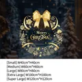 Golden Christmas wreath static window sticker with Merry Christmas greeting in five sizes - Small / Sduv-480