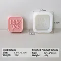 Square silicone DIY mold for handmade soap and candle featuring lucky character design - I Like You