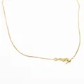 Macro detail of adjustable gold box chain necklace with needle pin and lobster clasp - 0.8 Box Chain / Gold
