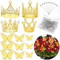 Exquisite gold alloy crowns and butterfly decoration set for cake toppers and hair accessories - Horse Eye Set A+1