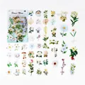 Serie Flower Moon set di 40 adesivi floreali vintage per scrapbooking e decorazione - Luna di Fiori