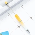 Creative yellow and white gradient DIY beadable ballpoint pen with sparkling pearl finish - Spray Painted Orange Gradient