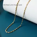 Delicate gold petal chain necklace made of durable titanium steel for women - Petal Chain (45cm) / Gold
