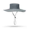 Sombrero de sol azul grisáceo de ala ancha con correa ajustable y ventilación - Gris
