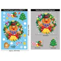 Christmas window decals set with gingerbread man and tree design sizing 20x30cm - Gingerbread Man Wreath (BQ371)