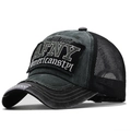 Gorra de béisbol AFNY bordada con malla transpirable para protección solar al aire libre - Negro