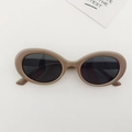Kids oval frame sunglasses in taupe with dark lenses for fashion UV protection - Gray