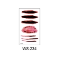 Waterproof temporary Halloween tattoo sticker with realistic bloody scars and stitches, model WS-234 - Bleeding Stitches (WS234)