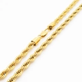 Golden twisted rope chain necklace in stainless steel with a secure lobster clasp - 50cm (20 inches) / 7mm / Gold