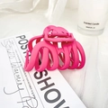 Matte pink octopus hair claw clip for women in a professional studio setting - 9.5CM / Rose Red
