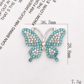 Blue and white rhinestone butterfly DIY accessory with silver alloy base for jewelry - D1617 Full Diamond Butterfly - Blue