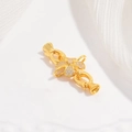 S925 Silber Blumen Schmuckverschluss mit Zirkonia für DIY Halsketten und Armbänder - Stil A: Goldener Kleeblatt-Verschluss