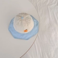 Dettaglio del motivo a frutta ricamato su un cappello da sole per bambini a rapida asciugatura - 50-52cm 2-4 Anni / Arancia Blu