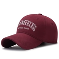 Vintage burgundy baseball cap with white embroidery and adjustable cotton strap - Burgundy