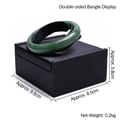 Black brushed leather bracelet display stand with ring holders, size 9.5x8.5x5.8cm - Double-Sided Square Bracelet Holder (Black)
