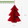 Mini 10cm red 3-layer honeycomb paper Christmas tree ornament for festive decor - 10cm 3-layer Christmas Tree / Red