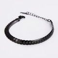 Dettaglio di un bracciale a catena NK in acciaio inossidabile nero con moschettone - Nero