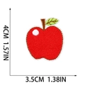 Detailed size chart for red apple embroidered patch with clear dimensions for DIY crafts - Red Apple Style (X30QC-058-11)