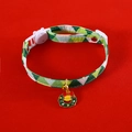 Adjustable green plaid pet collar with Christmas wreath charm and safety buckle - S(17-32cm) / Double Layer Green Wreath