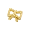 Polished golden bow pendant with hollow metal design on white background - VD1491 Style / Gold