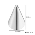 Silver stainless steel icing nozzle for cake decorating with 18.4mm base diameter - Design No.4