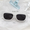Chic white square frame sunglasses with black lenses and lightweight modern design - Porcelain White
