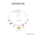 Dettaglio della collana di perline stile dopamina con ciondoli a cuore e pesce - Stile di Pendenti Misti (KN293396-SXSJ)