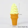 Realistic artificial yellow ice cream cone model with 14cm height for shop display - Flat Bottom Style / Light Yellow
